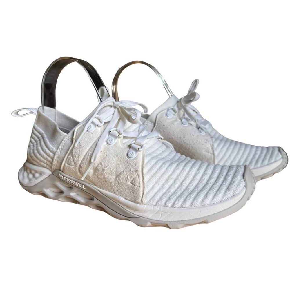 Merrell Rance AC+ Sneakers White Lace Up Stretch Knit Athletic Gym Shoes sz 9
